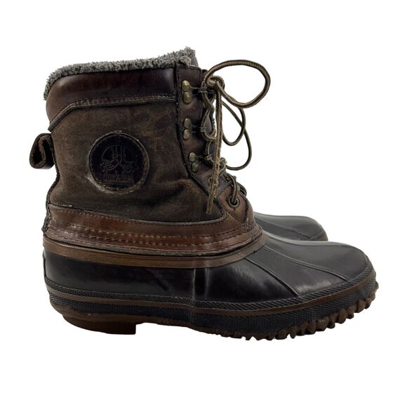 HH Brown Duck Boots Mens 7 Brown Insulated Waterproof Thinsulate Steel Shank - Picture 1 of 12